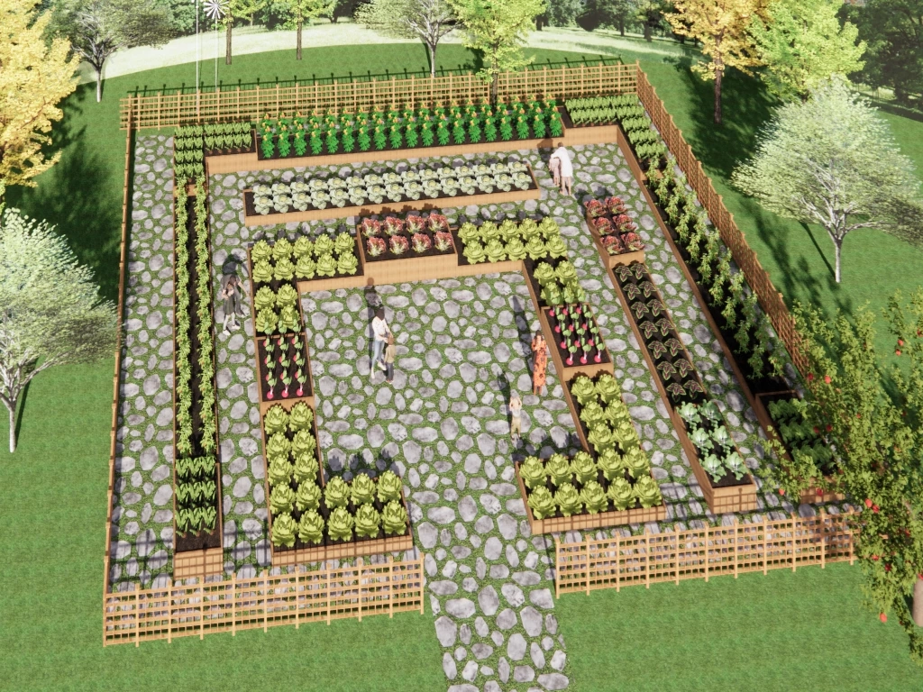 Vegetable Garden Layout Idea sketchup model preview - SketchupBox
