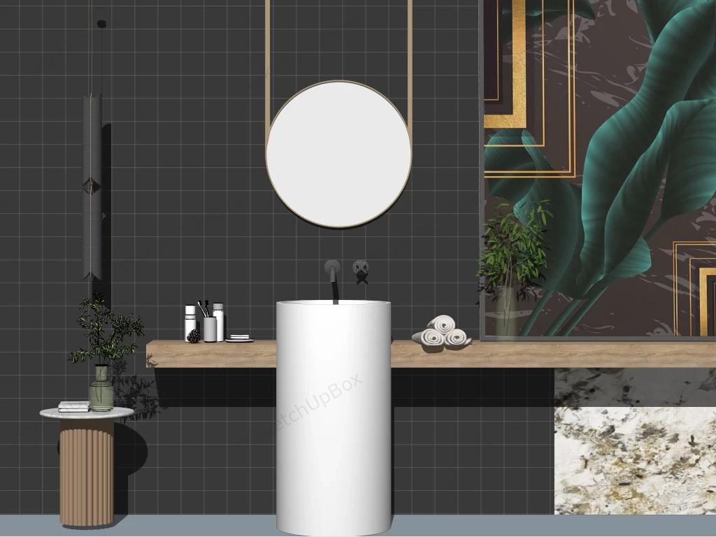 Creative Bathroom Vanity Idea sketchup model preview - SketchupBox