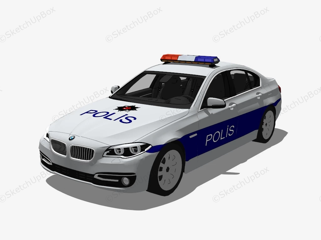 BMW 5 Police Car sketchup model preview - SketchupBox