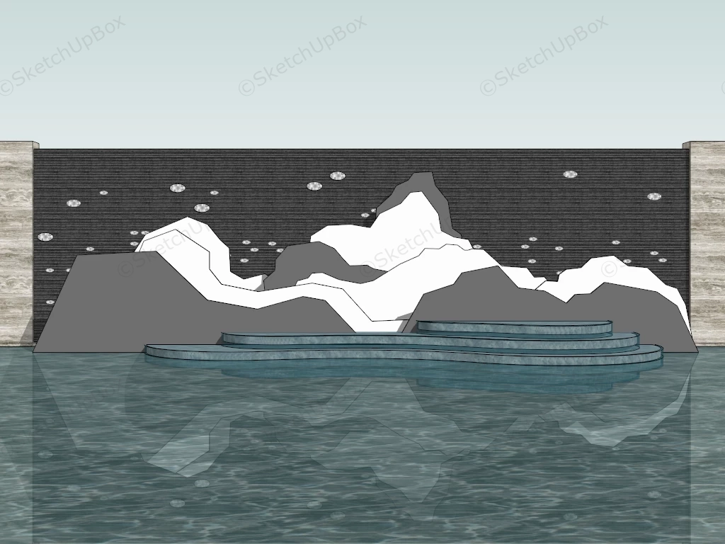 Landscaping Water Feature Wall sketchup model preview - SketchupBox