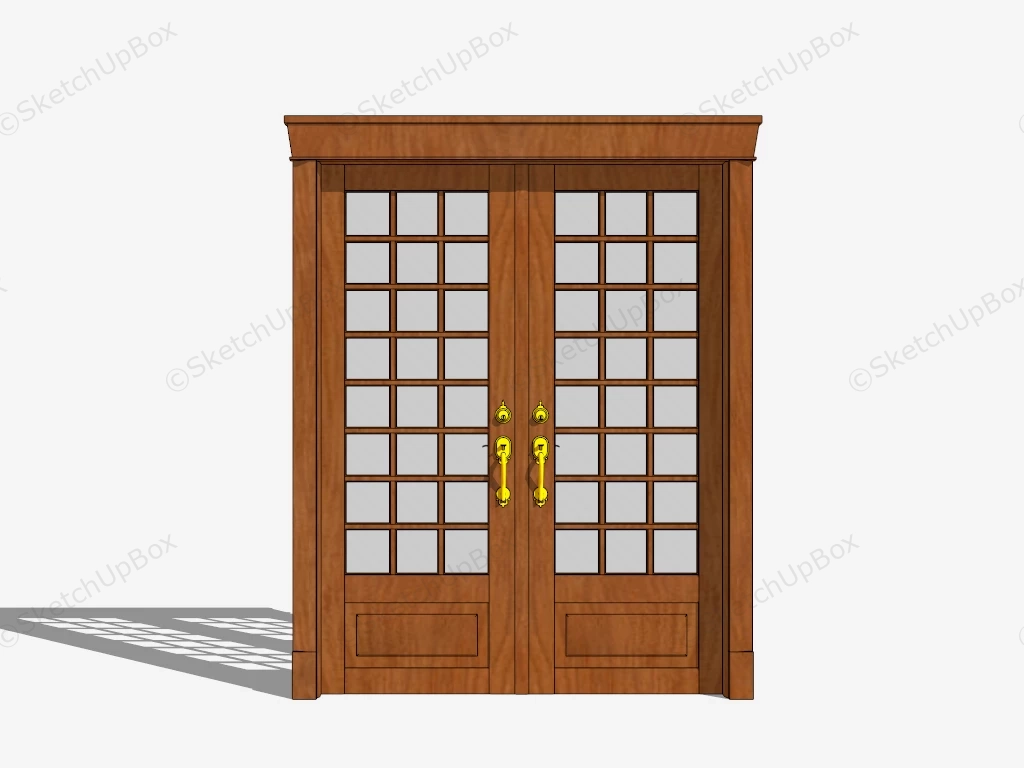 Double French Patio Doors sketchup model preview - SketchupBox