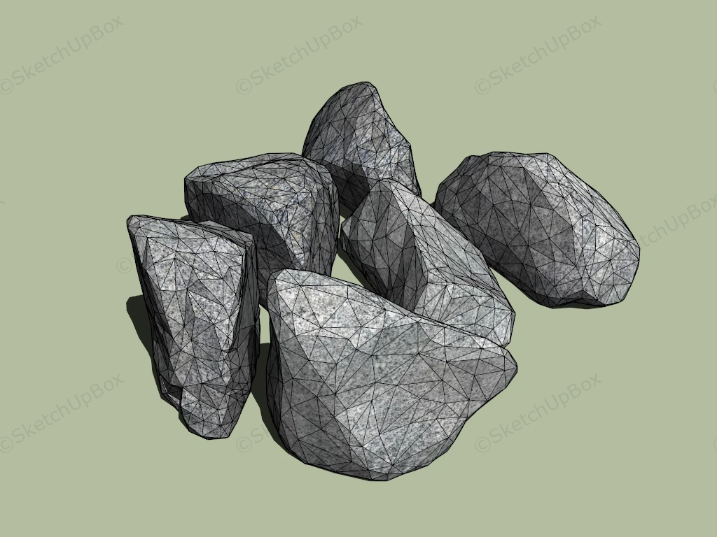 Decorative Landscape Boulders sketchup model preview - SketchupBox