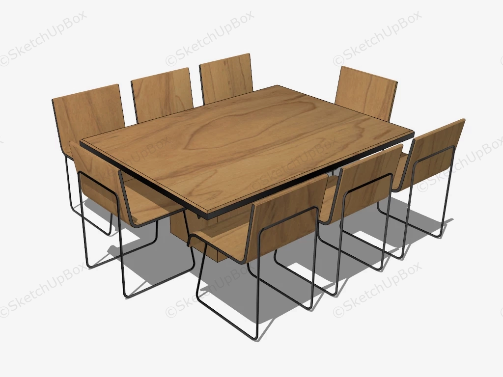 9 Piece Dining Room Set sketchup model preview - SketchupBox