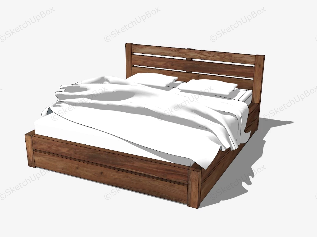 Mission Style Platform Bed sketchup model preview - SketchupBox