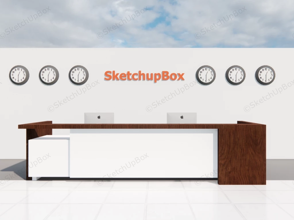 Hotel Front Desk Design sketchup model preview - SketchupBox