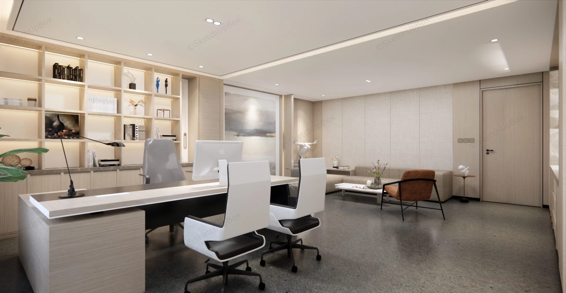 Modern Luxury CEO Office Interior Design sketchup model preview - SketchupBox