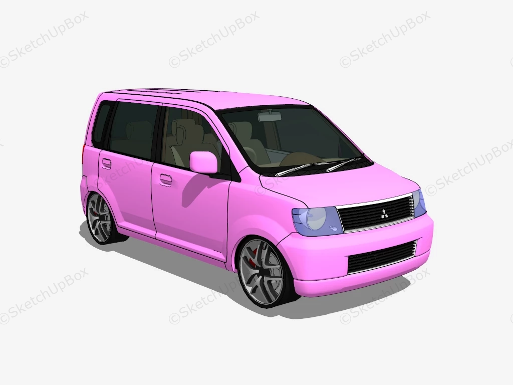 Mitsubishi EK Wagon Pink sketchup model preview - SketchupBox