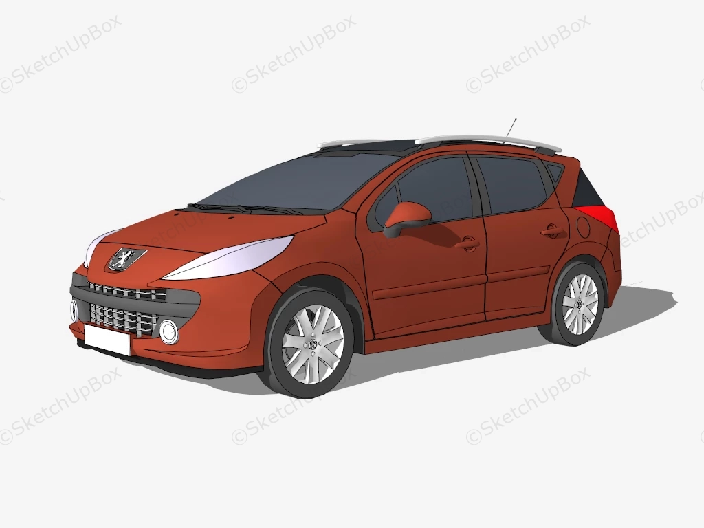 Peugeot 207 SW sketchup model preview - SketchupBox