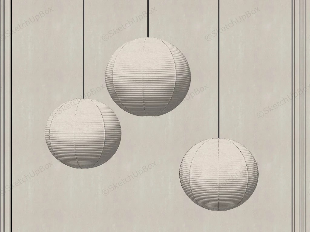 Modern Globe Pendant Lights sketchup model preview - SketchupBox