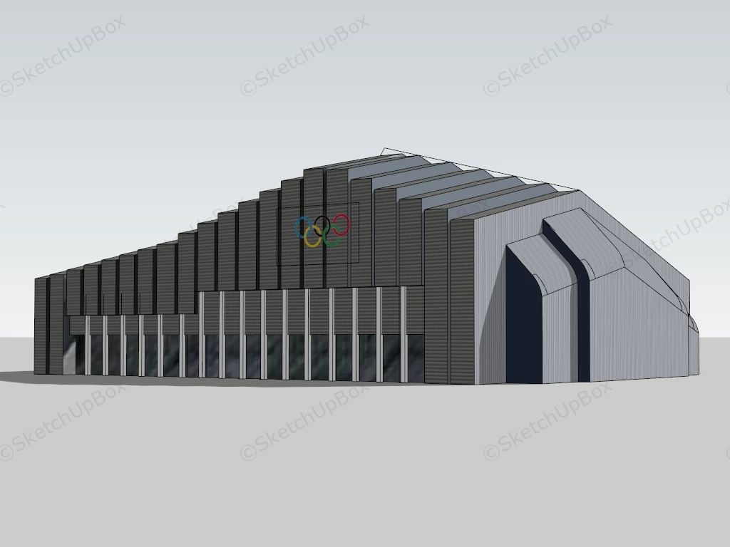Postmodern Stadium Architecture sketchup model preview - SketchupBox