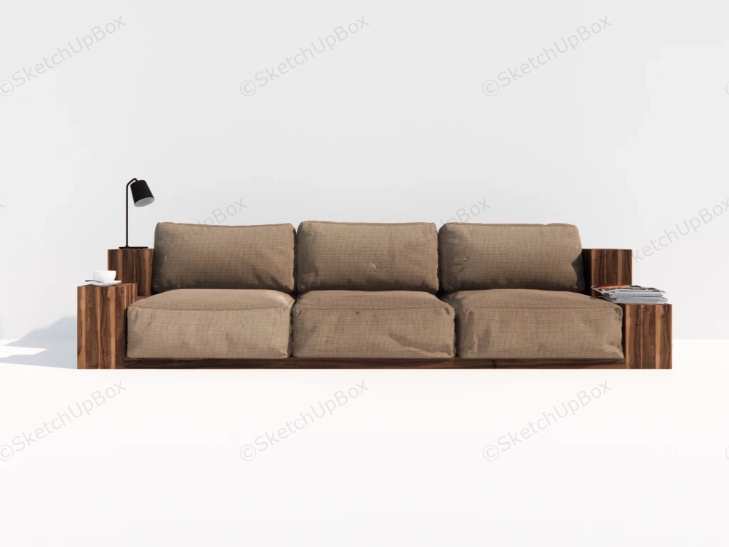 Sofa With Side Bookcase sketchup model preview - SketchupBox
