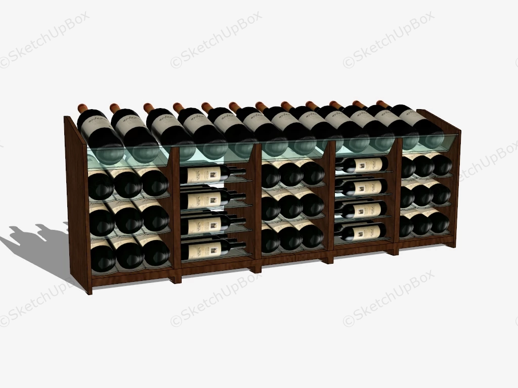 Free Standing Wine Rack sketchup model preview - SketchupBox