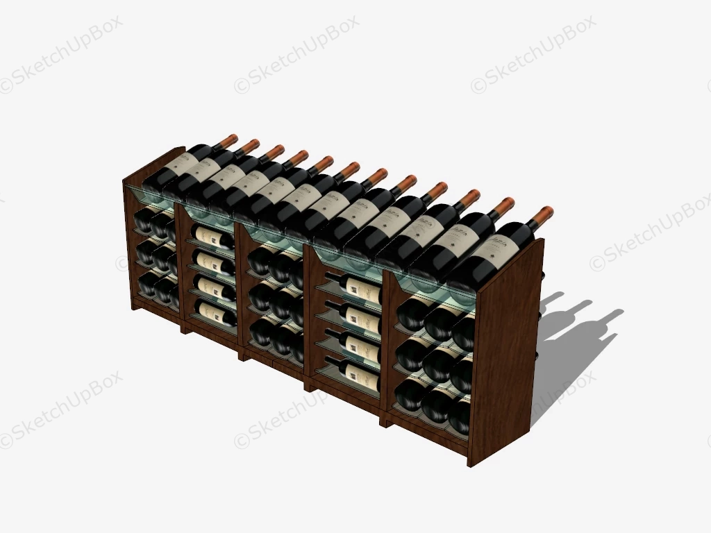 Free Standing Wine Rack sketchup model preview - SketchupBox