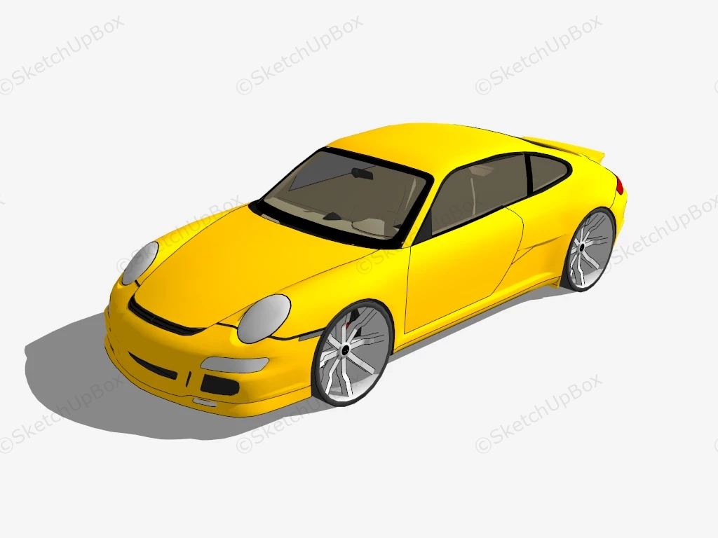 Yellow Sports Car sketchup model preview - SketchupBox