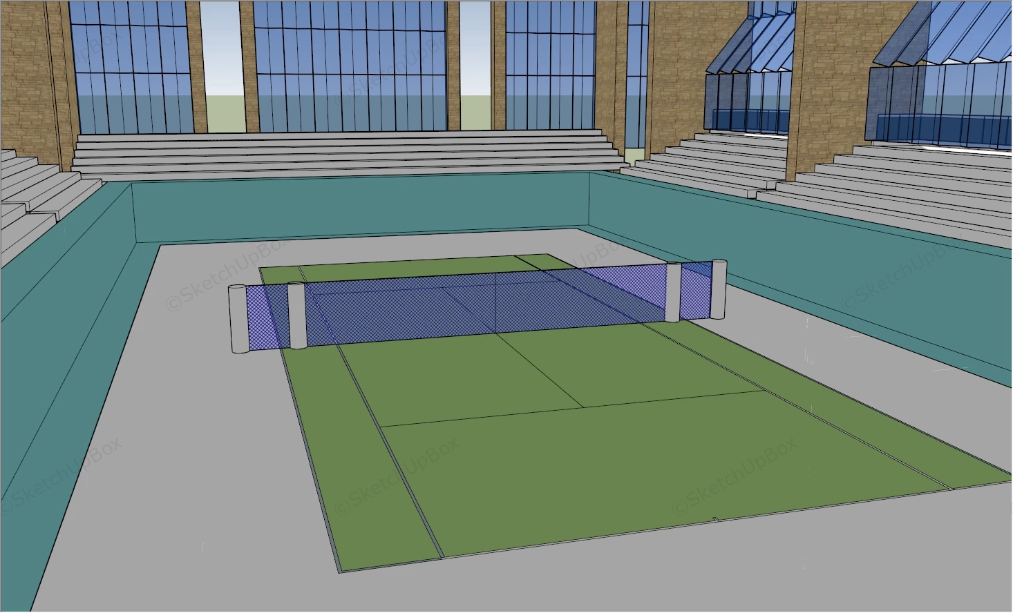 Badminton Stadiums sketchup model preview - SketchupBox