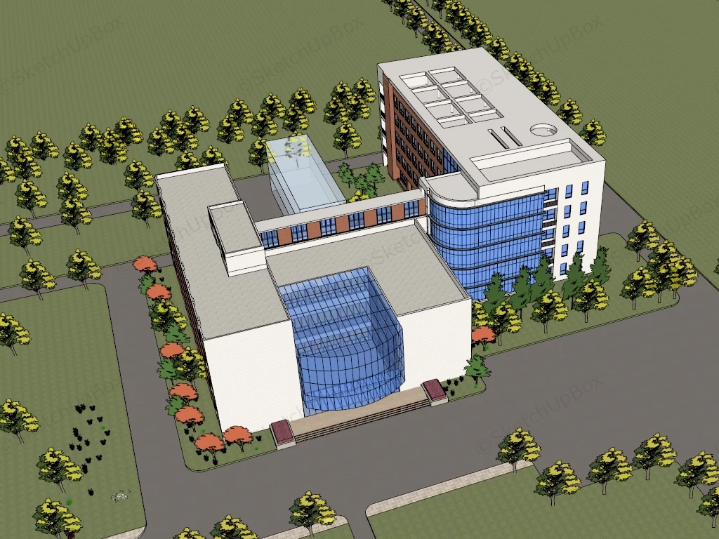 University Library Architecture sketchup model preview - SketchupBox