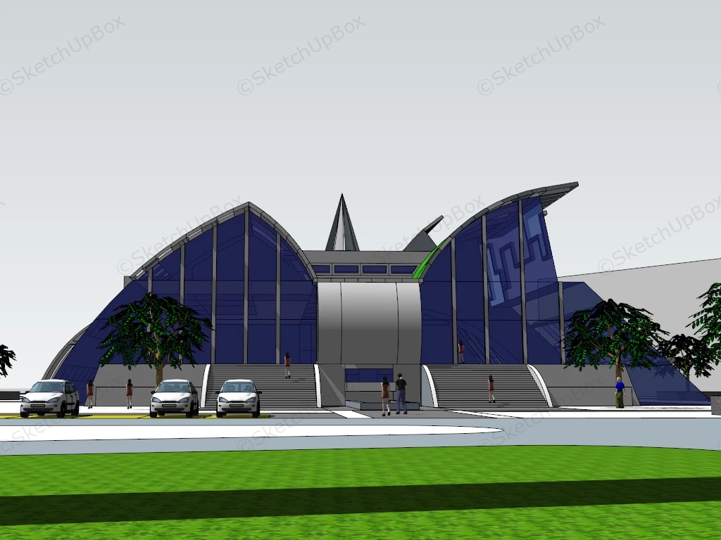 Multi Purpose Sports Stadium sketchup model preview - SketchupBox
