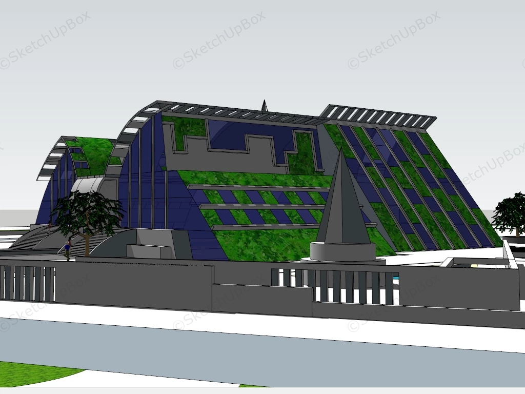 Multi Purpose Sports Stadium sketchup model preview - SketchupBox