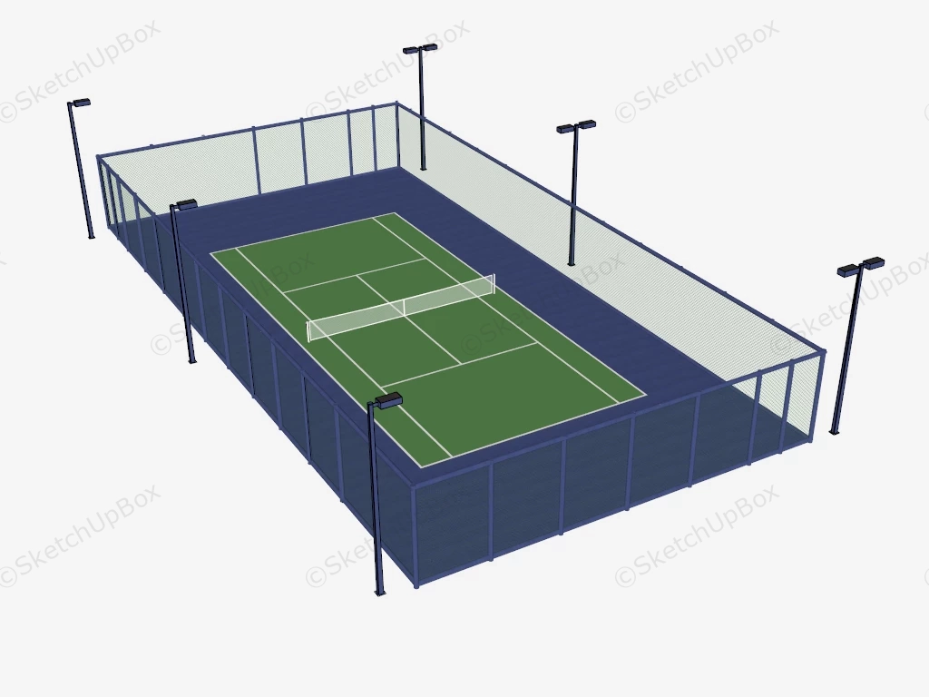 Outdoor Tennis Court sketchup model preview - SketchupBox