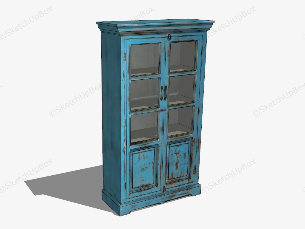 Antique Blue Cupboard sketchup model preview - SketchupBox