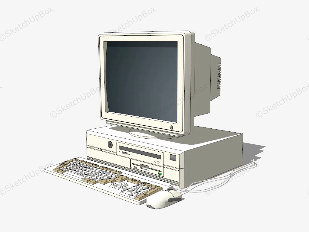 Old PC Computer sketchup model preview - SketchupBox