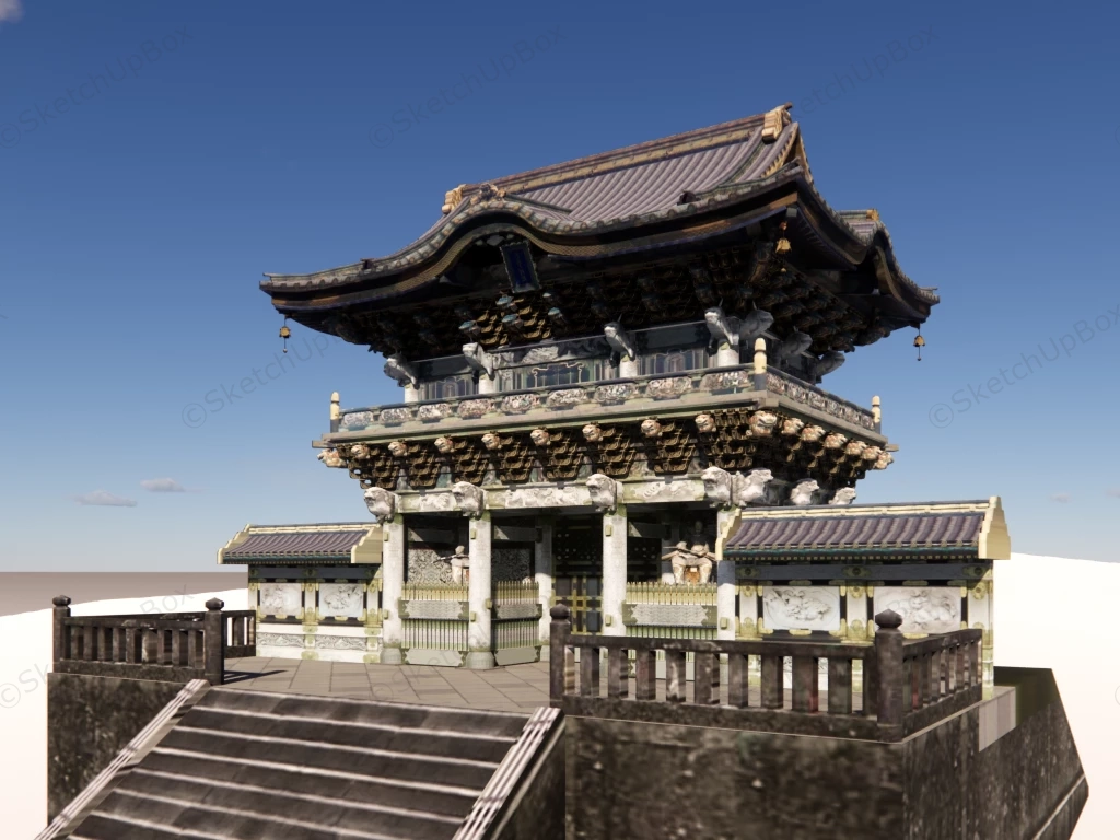Japan Buddha Temple sketchup model preview - SketchupBox