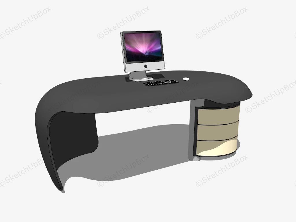 Cool Home Office Desk sketchup model preview - SketchupBox