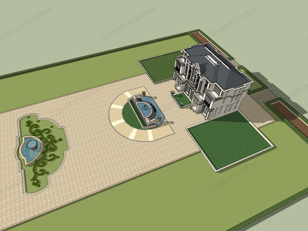 French Style Mansion sketchup model preview - SketchupBox
