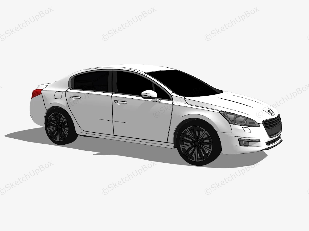 2012 Peugeot 508 Saloon sketchup model preview - SketchupBox