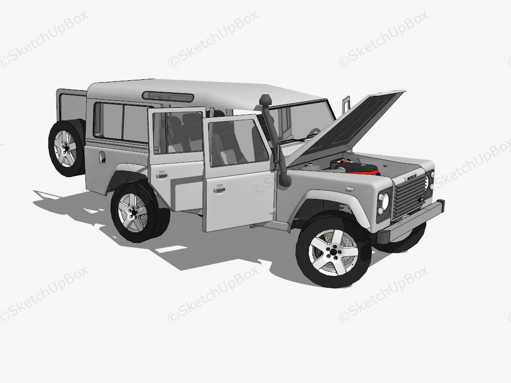 Land Rover Defender 110 Estate sketchup model preview - SketchupBox