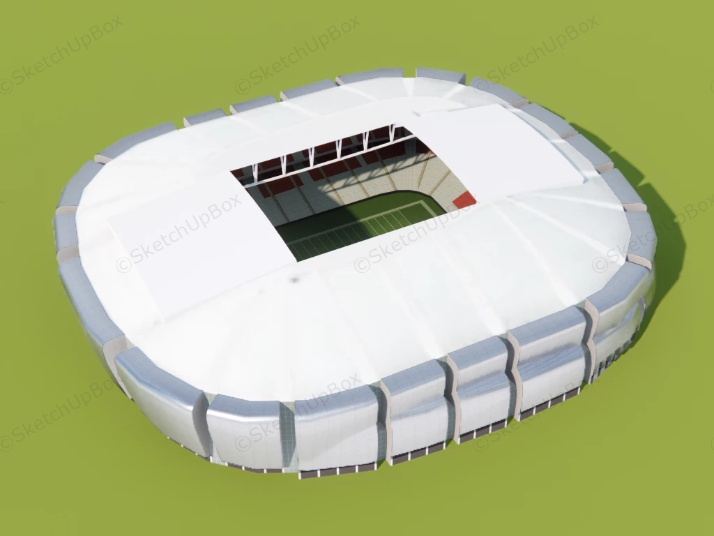 Football Field Stadium sketchup model preview - SketchupBox
