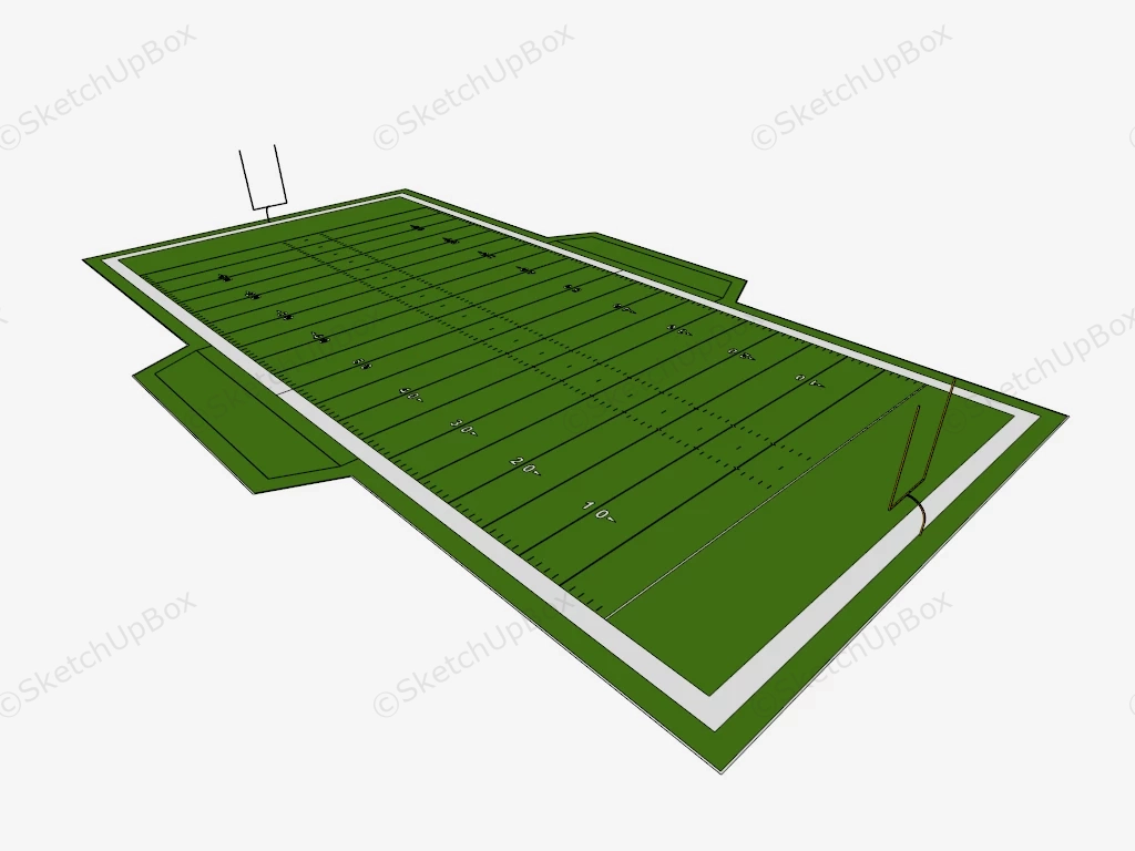 American Football Field sketchup model preview - SketchupBox