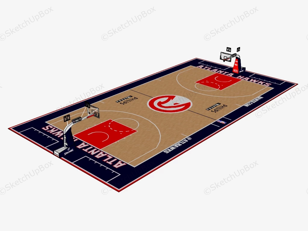 Modern Basketball Court sketchup model preview - SketchupBox