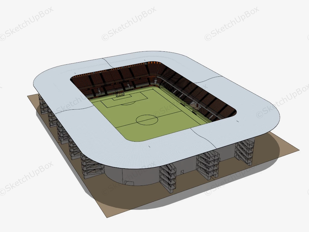 Soccer Sports Stadium sketchup model preview - SketchupBox