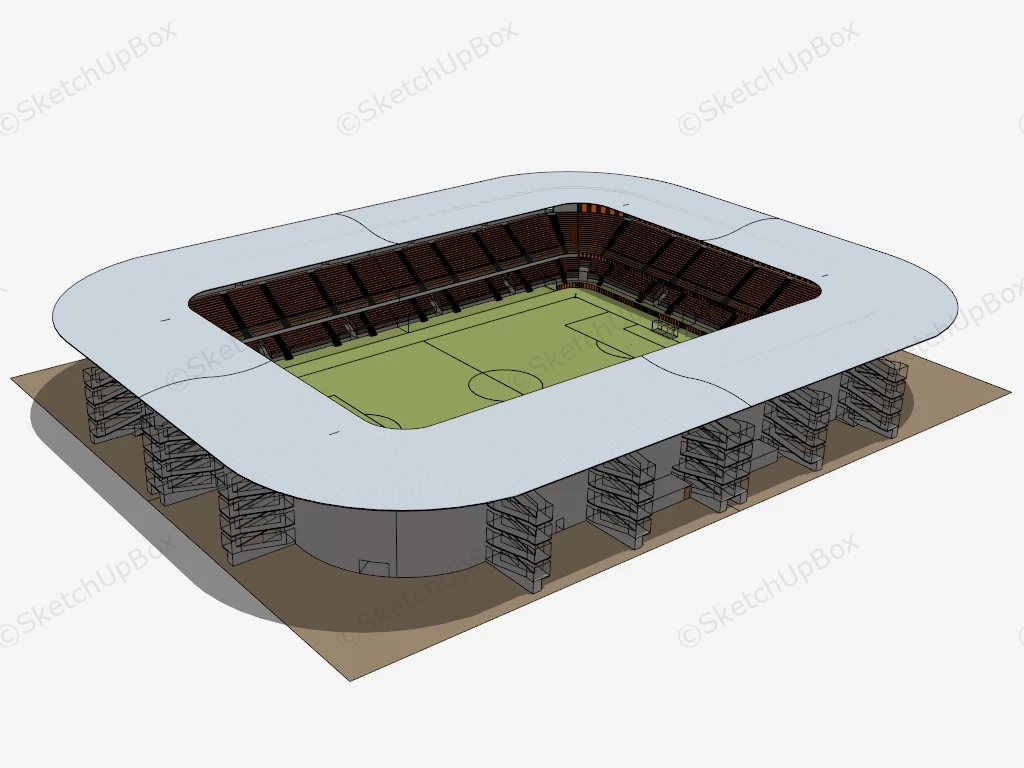 Soccer Sports Stadium sketchup model preview - SketchupBox