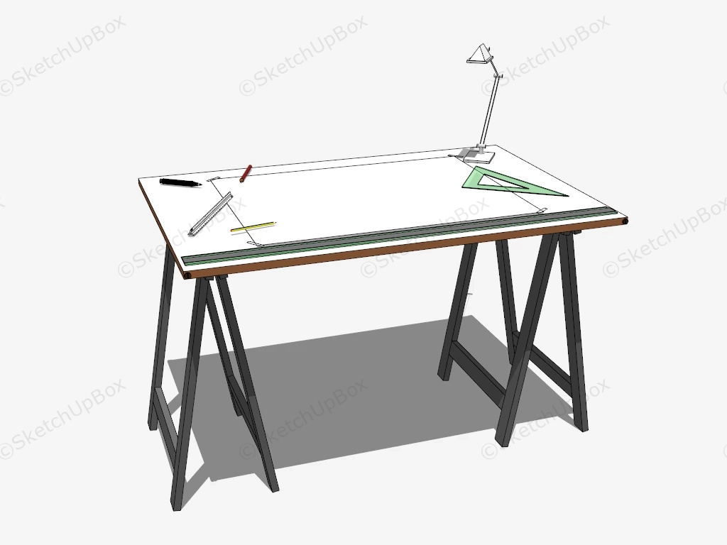 Drafting Table sketchup model preview - SketchupBox