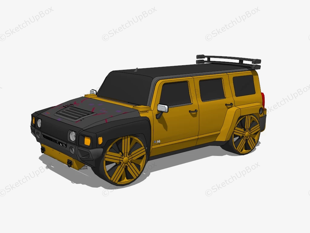 Hummer H3 Modified sketchup model preview - SketchupBox