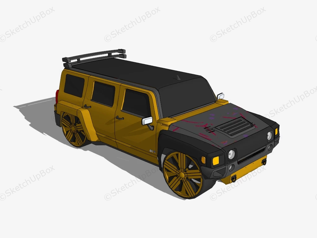 Hummer H3 Modified sketchup model preview - SketchupBox