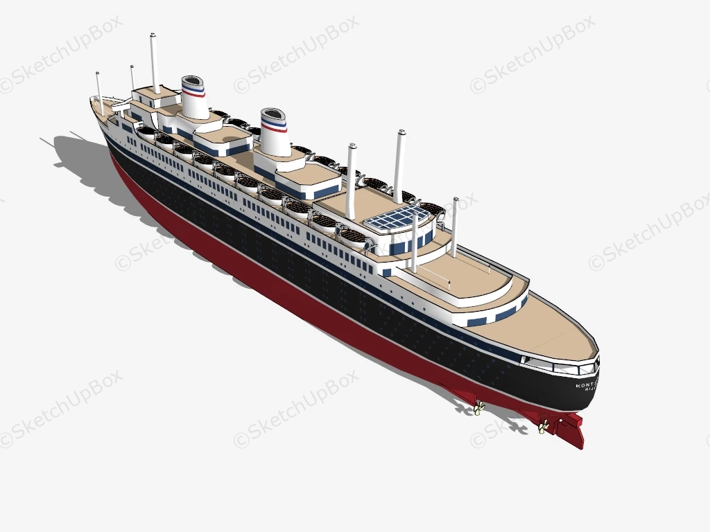 Cruise Ship sketchup model preview - SketchupBox