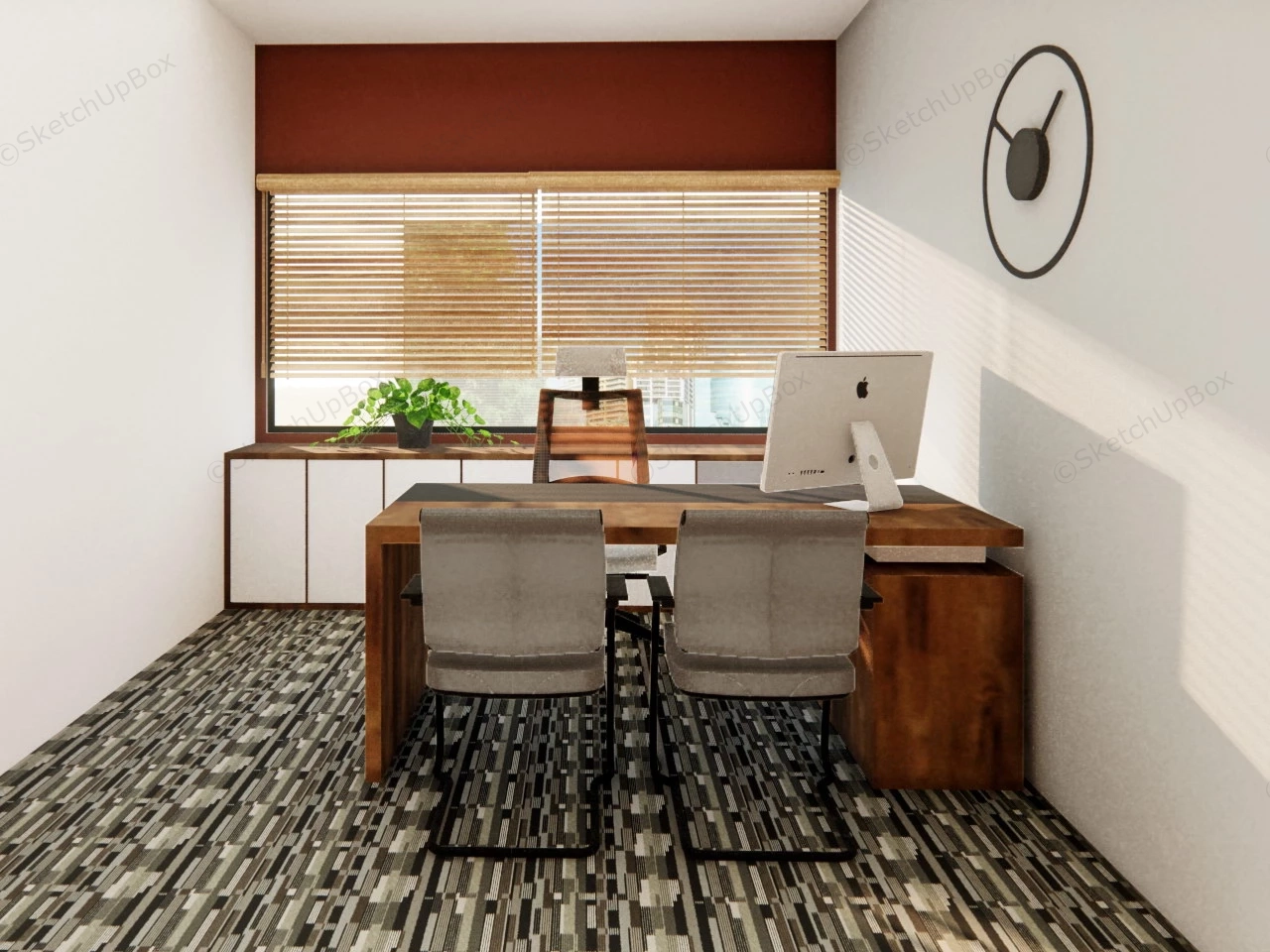 Manager Office Interior Design Idea sketchup model preview - SketchupBox