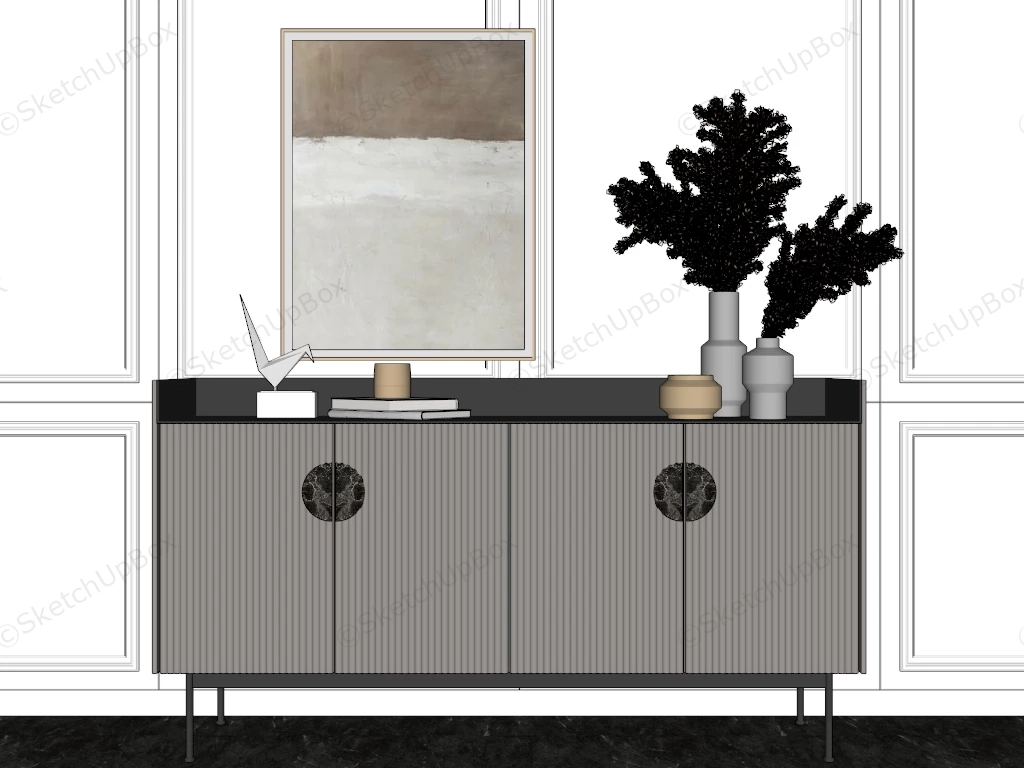 Modern Sideboard Decorating Idea sketchup model preview - SketchupBox