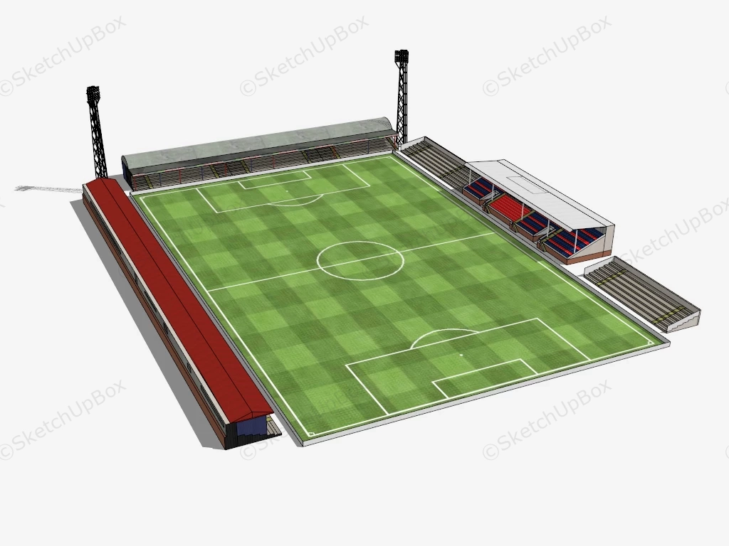 Small Soccer Field Stadium sketchup model preview - SketchupBox