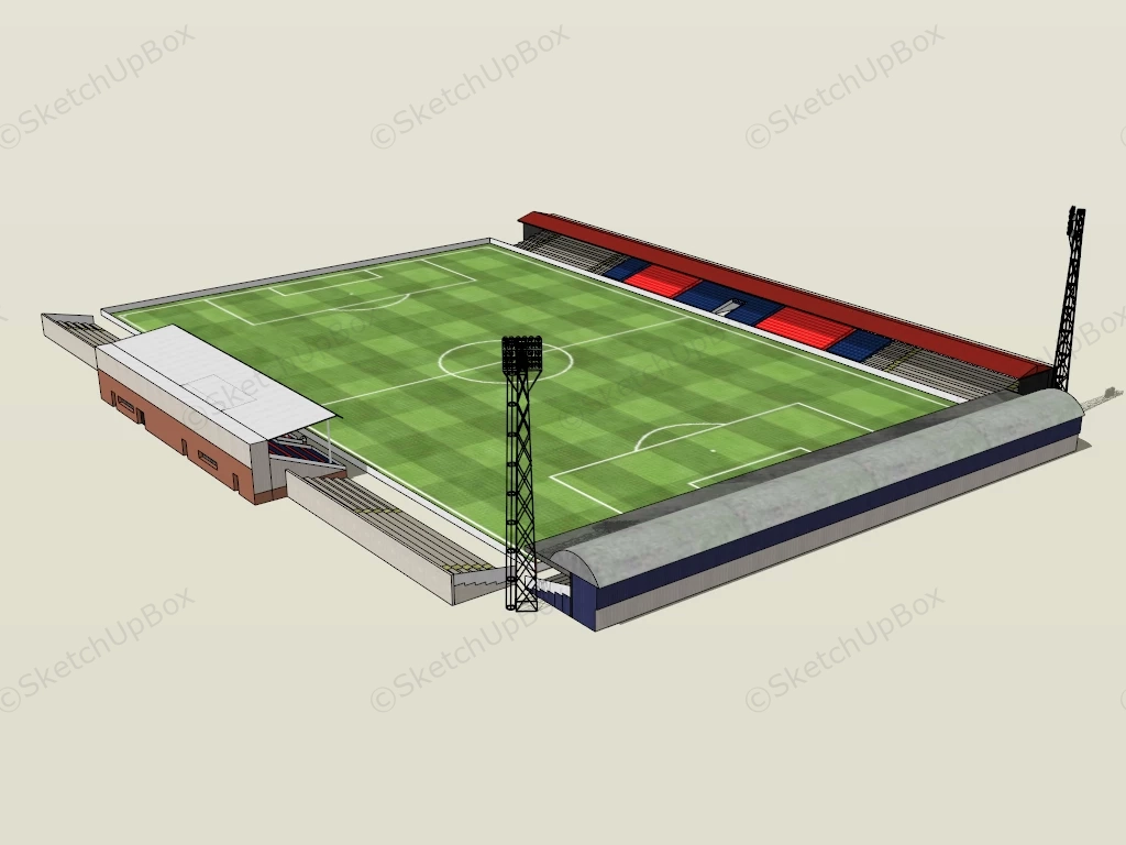 Small Soccer Field Stadium sketchup model preview - SketchupBox