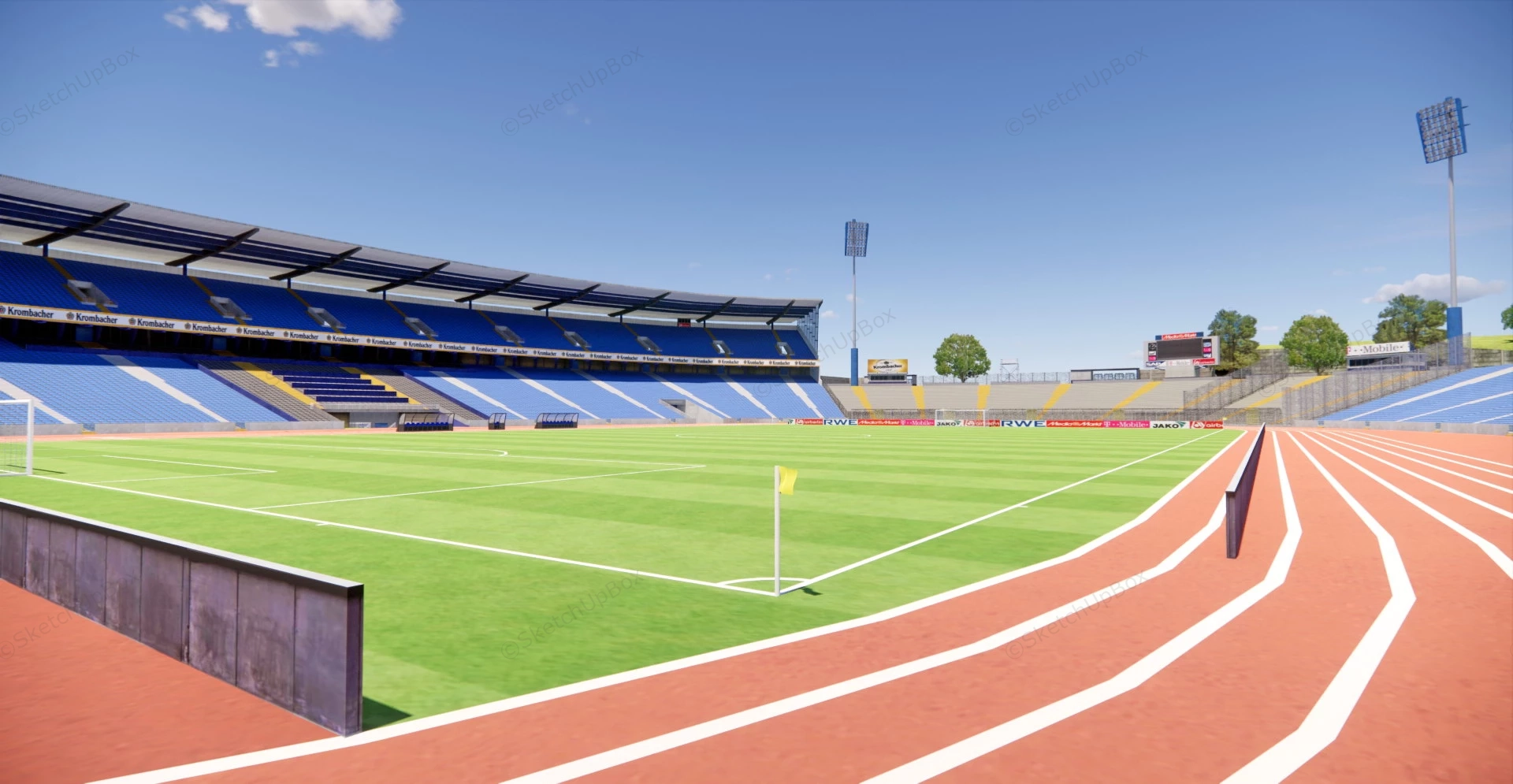 Soccer Field And Athletic Facilities sketchup model preview - SketchupBox