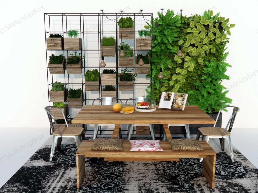 Dining Room Vertical Garden sketchup model preview - SketchupBox