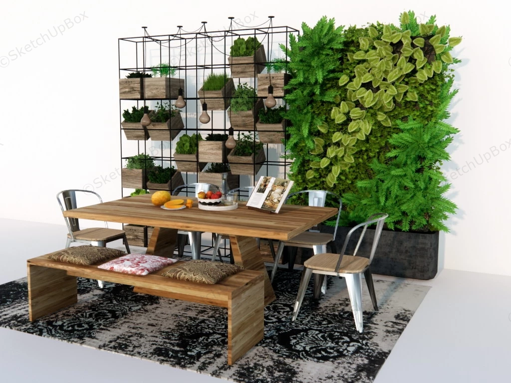 Dining Room Vertical Garden sketchup model preview - SketchupBox