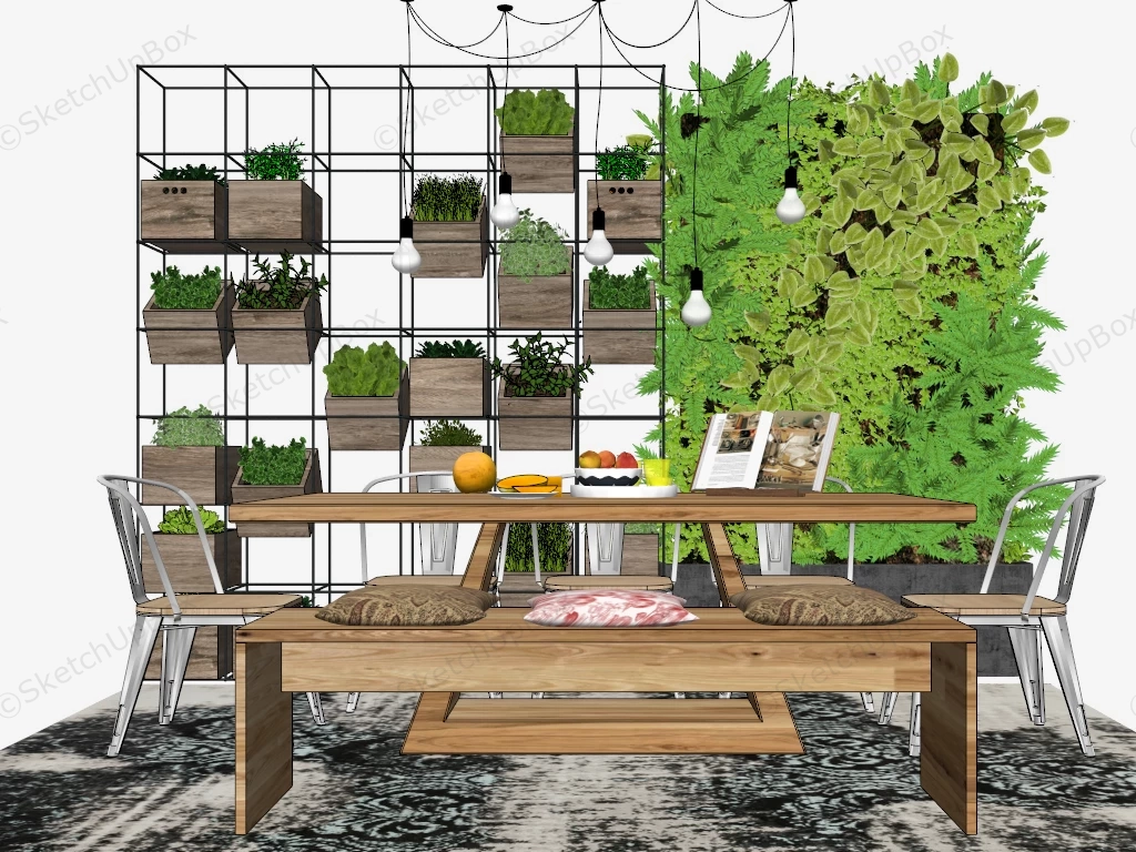 Dining Room Vertical Garden sketchup model preview - SketchupBox