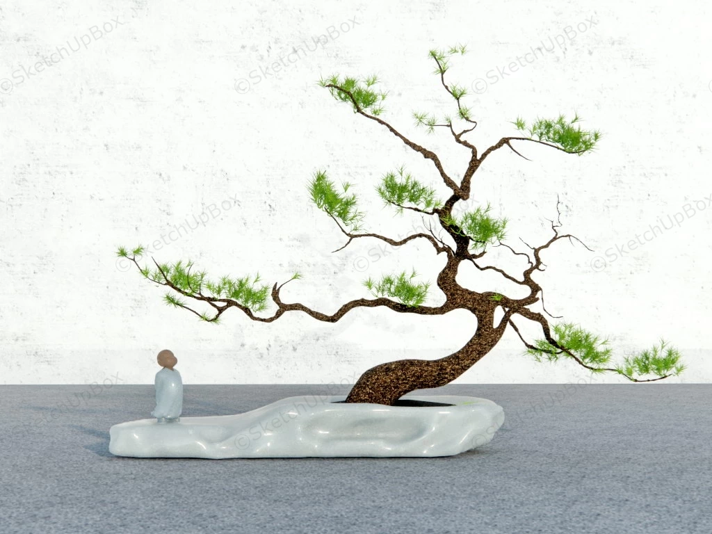 Zen Bonsai Tree sketchup model preview - SketchupBox