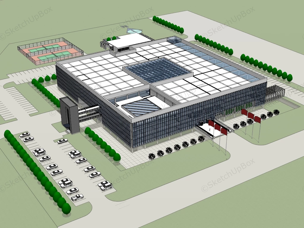 Modern Museum Architecture sketchup model preview - SketchupBox