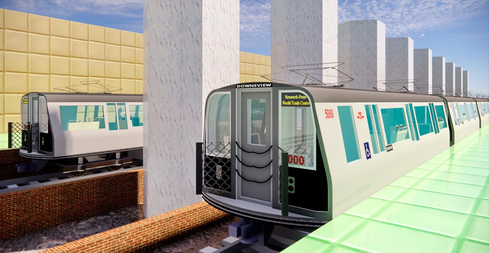 Metro Train Station sketchup model preview - SketchupBox